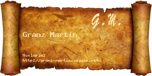 Granz Martin névjegykártya